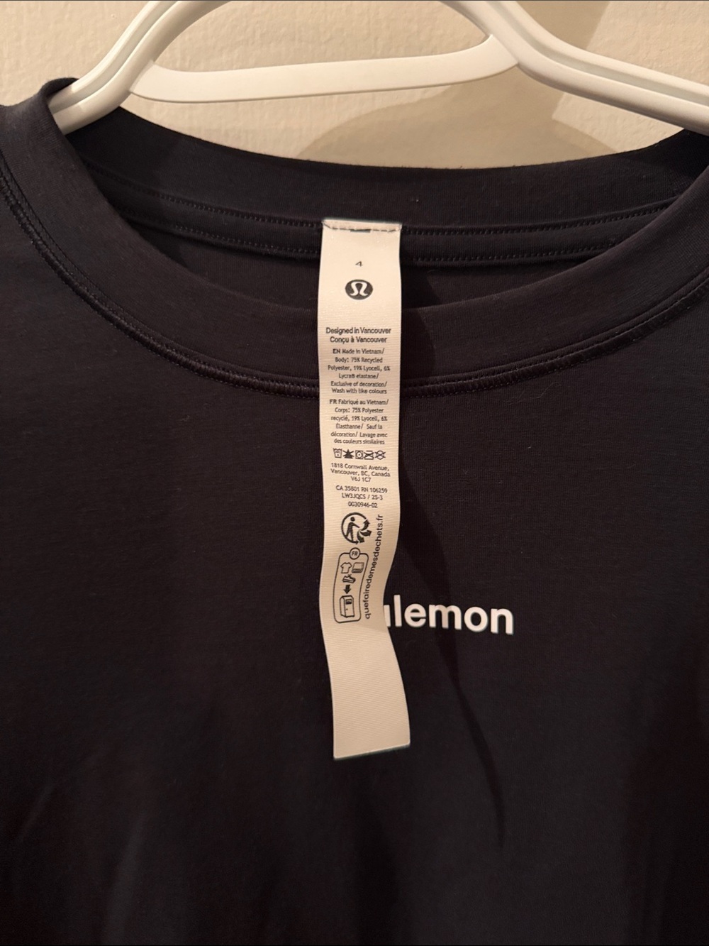 lululemon athletica Black Long Sleeve Tee - Picture 3 of 3